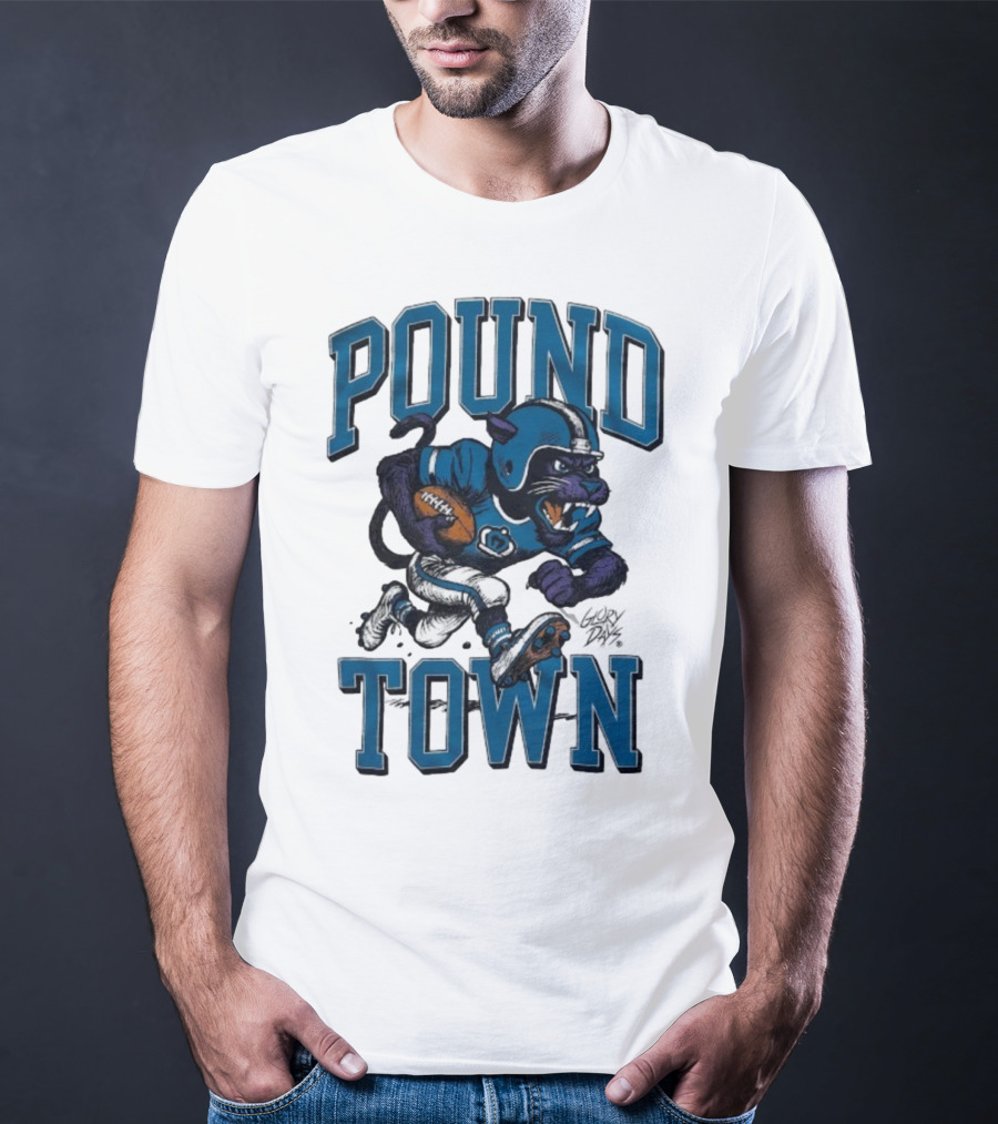 Carolina Panthers Pound Town Running Mascot Glory Days T-Shirt