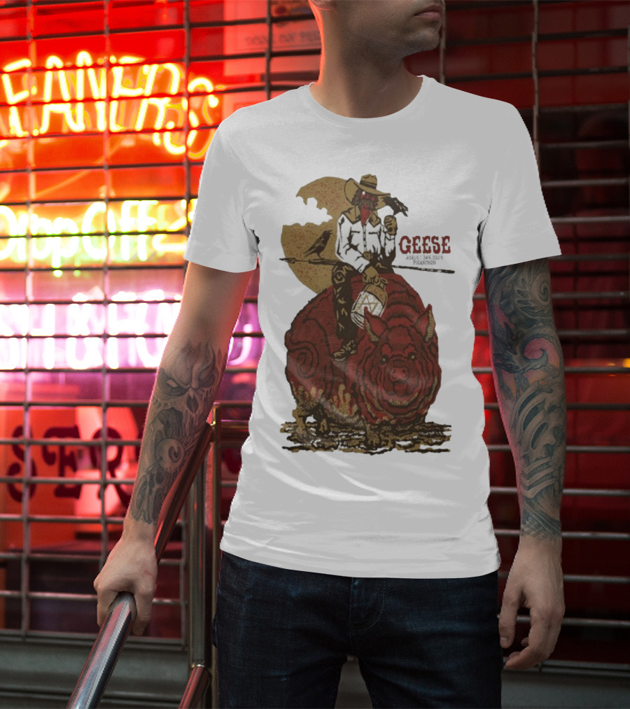 Geese World Live Show 2025-2026 Tour Cowboy Western Pig-Rider Vintage Style T-Shirt