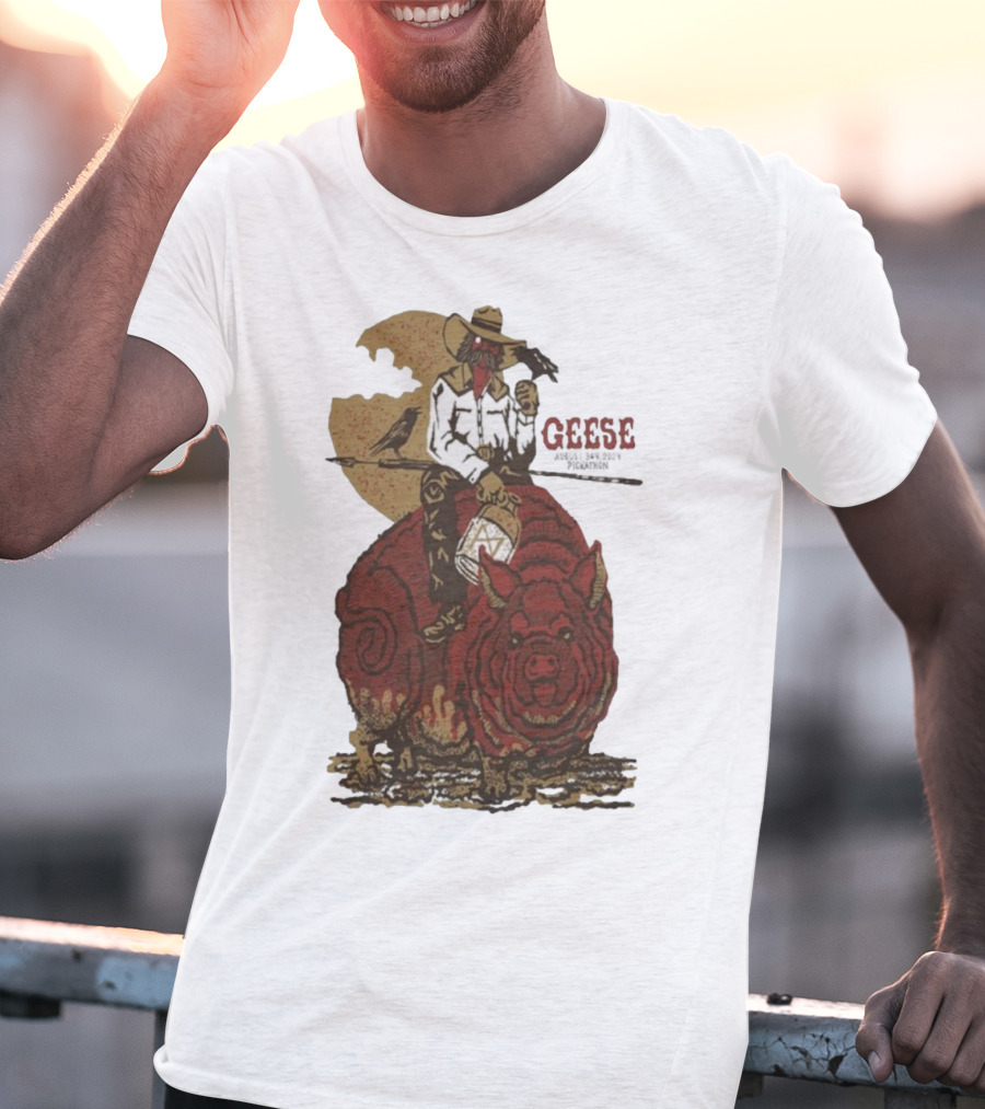 Geese World Live Show 2025-2026 Tour Cowboy Western Pig-Rider Vintage Style T-Shirt