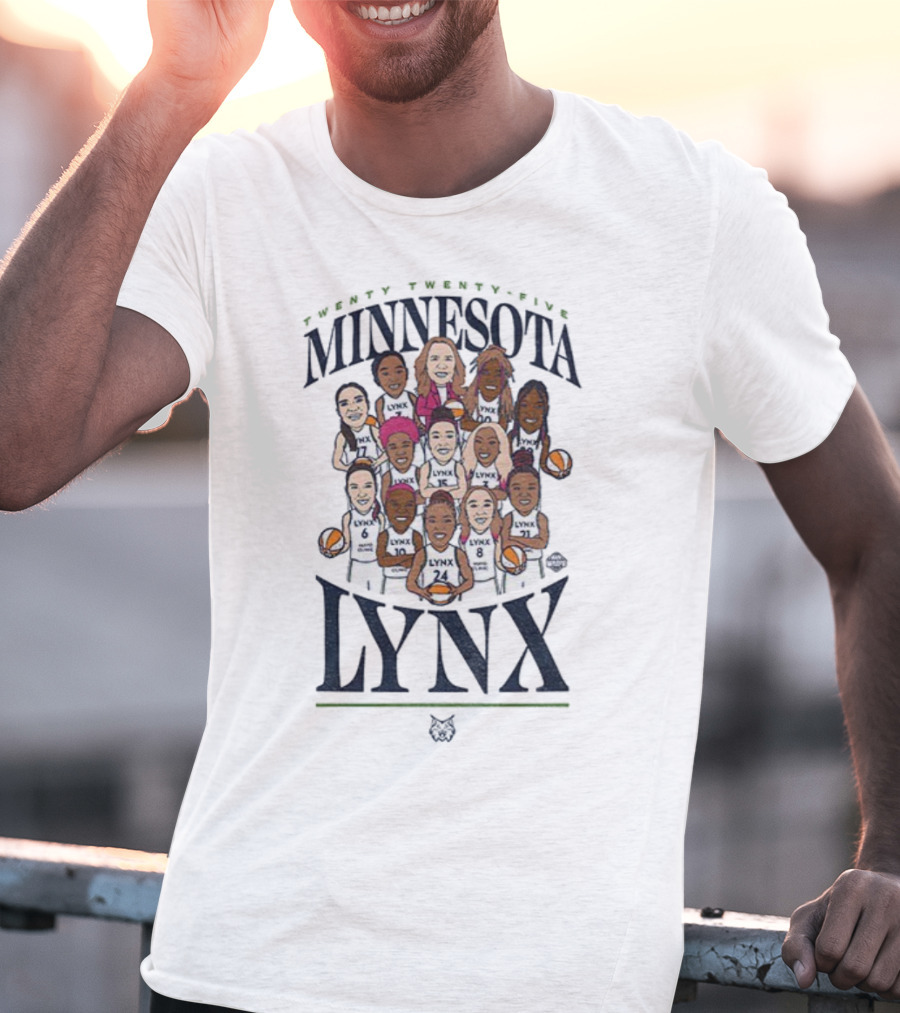 Minnesota Lynx Roster Caricature Twenty Twenty-Five Basketball Team T-Shirt