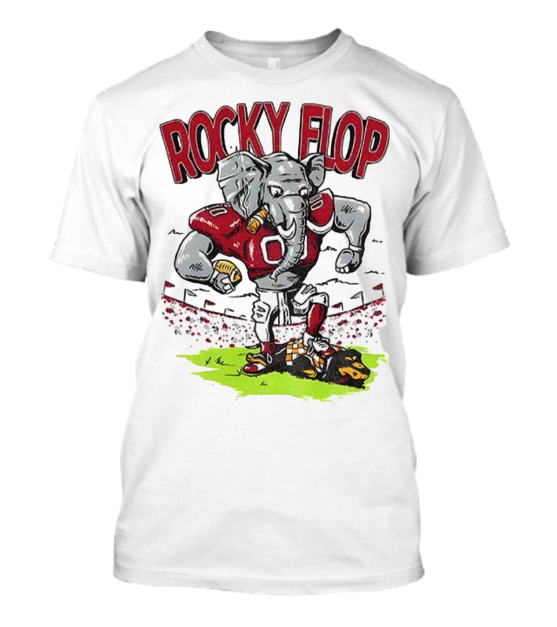 Rocky Flop Alabama Crimson Tide Football Elephant Dominating Georgia Bulldogs T-Shirt