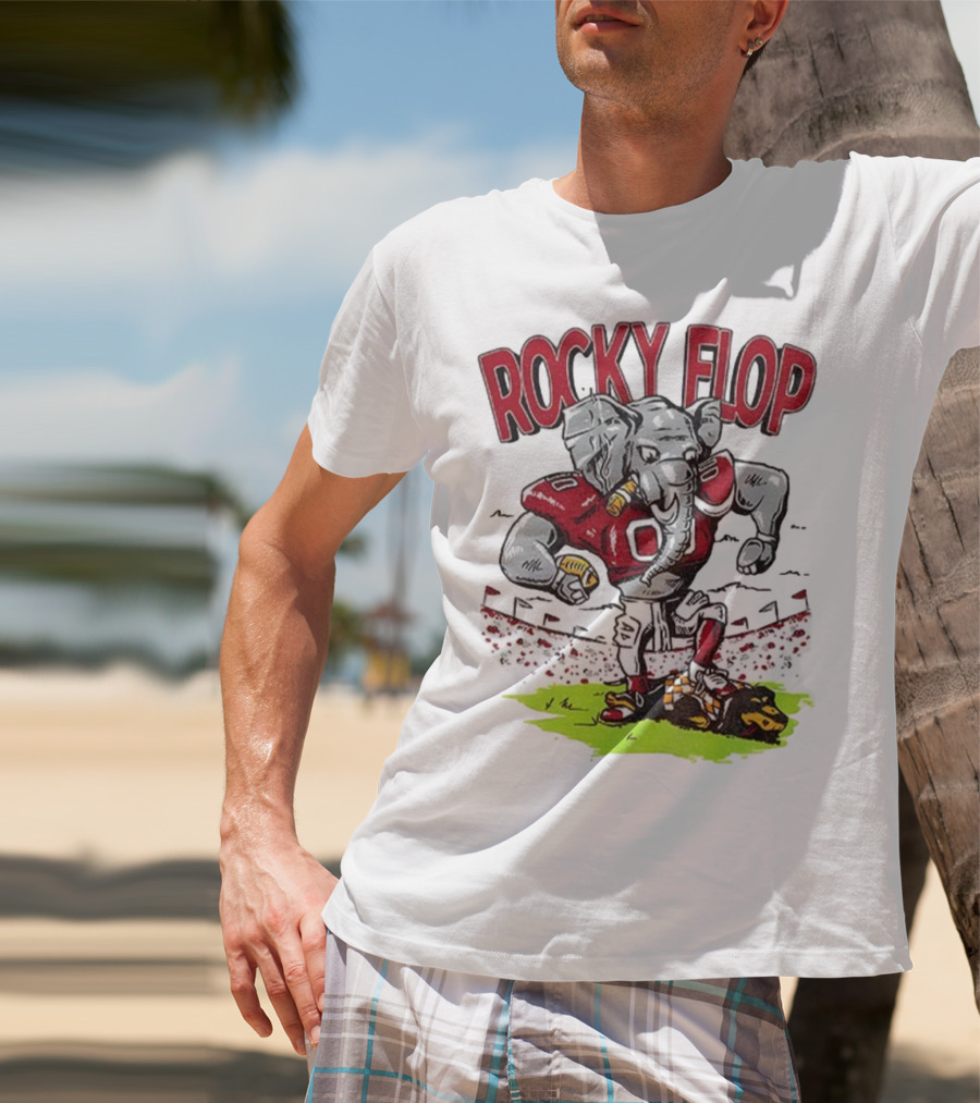 Rocky Flop Alabama Crimson Tide Football Elephant Dominating Georgia Bulldogs T-Shirt