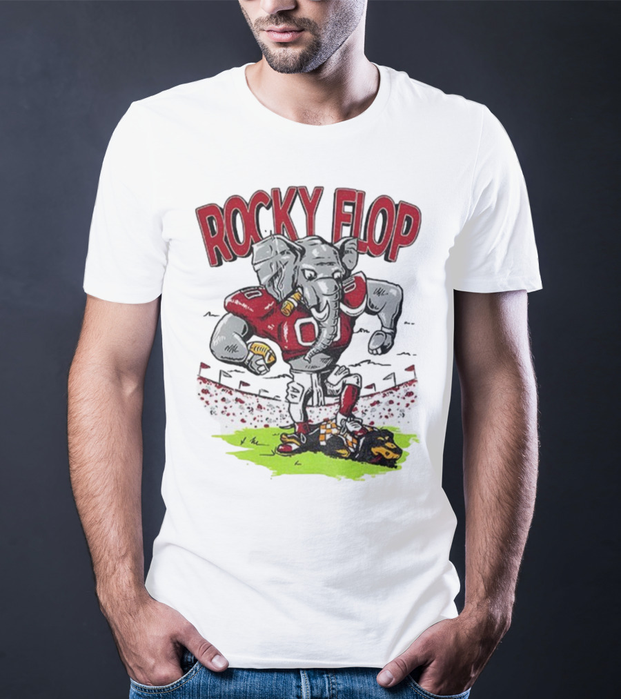 Rocky Flop Alabama Crimson Tide Football Elephant Dominating Georgia Bulldogs T-Shirt