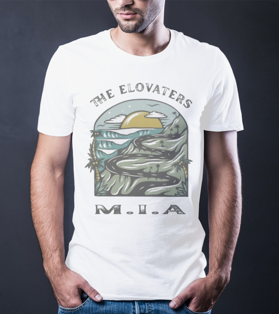 The Elovaters MIA Beach Road Sunset Illustration T-Shirt