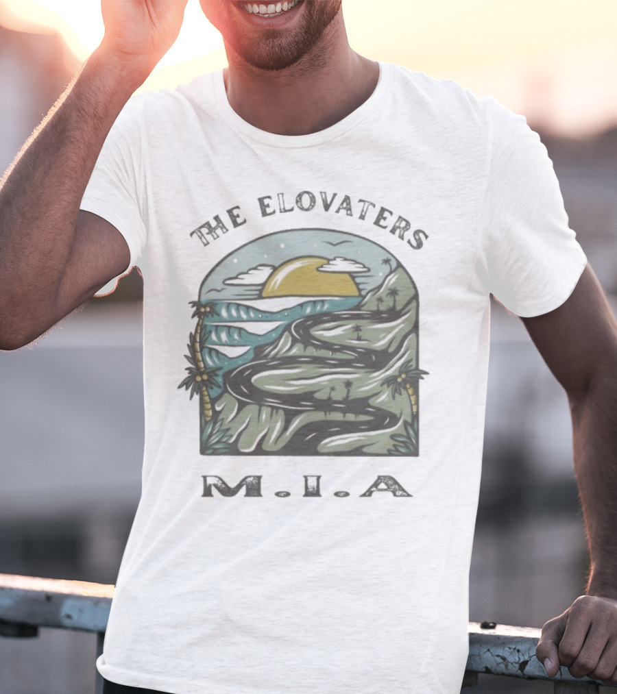 The Elovaters MIA Beach Road Sunset Illustration T-Shirt