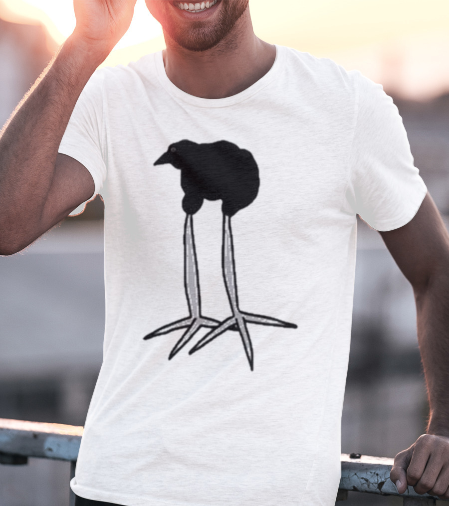 Zasha Charcoal Raven Bird Long Legs T-Shirt