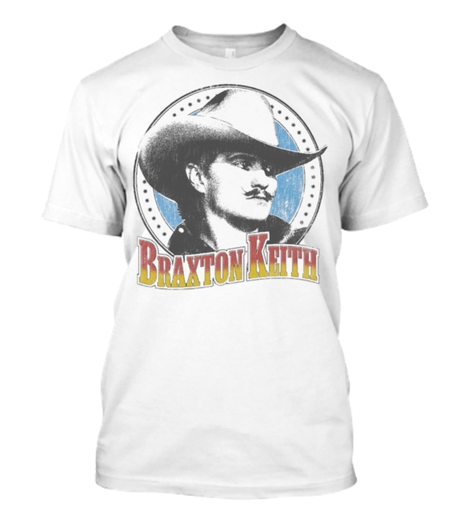 Braxton Keith Western Cowboy Style Headshot Retro Design T-Shirt