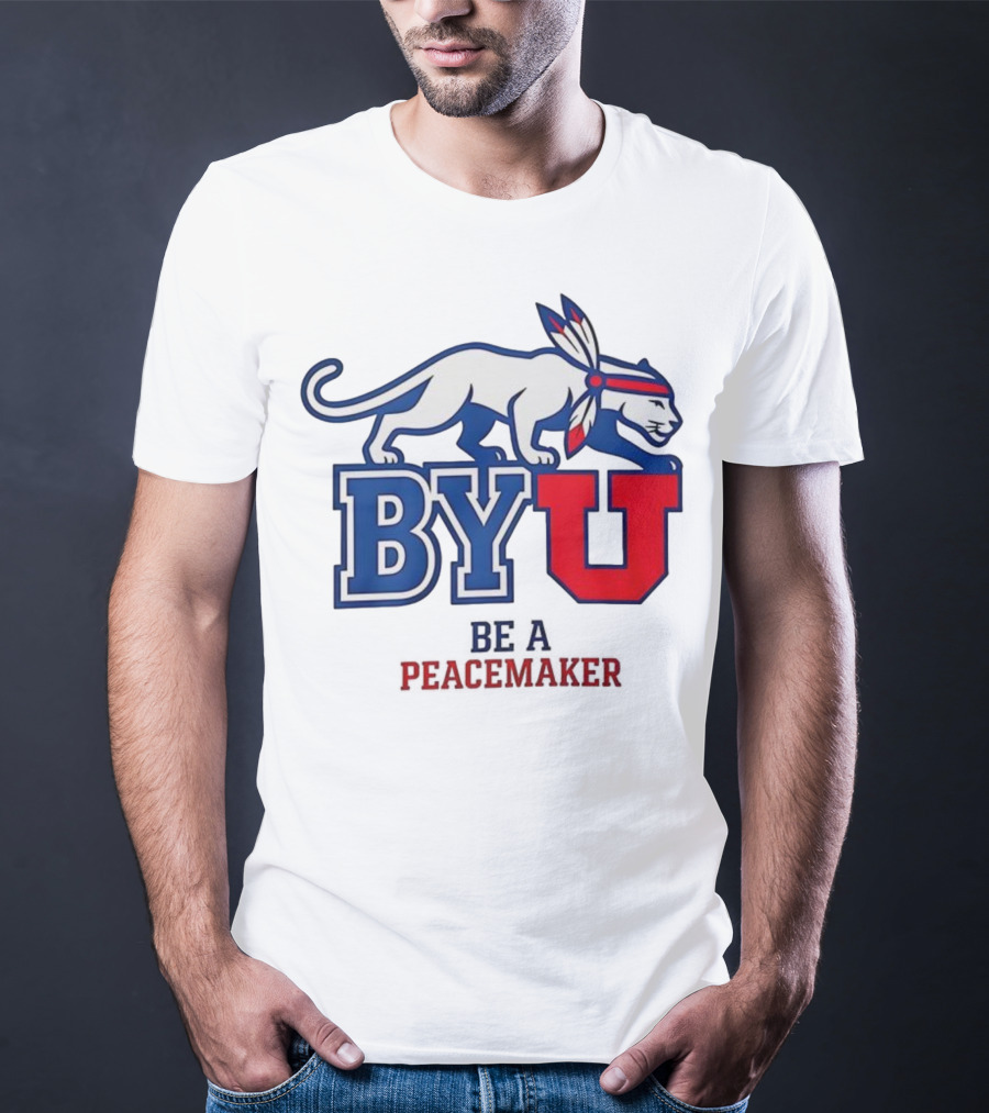 BYU Be A Peacemaker Cougar Logo T-Shirt