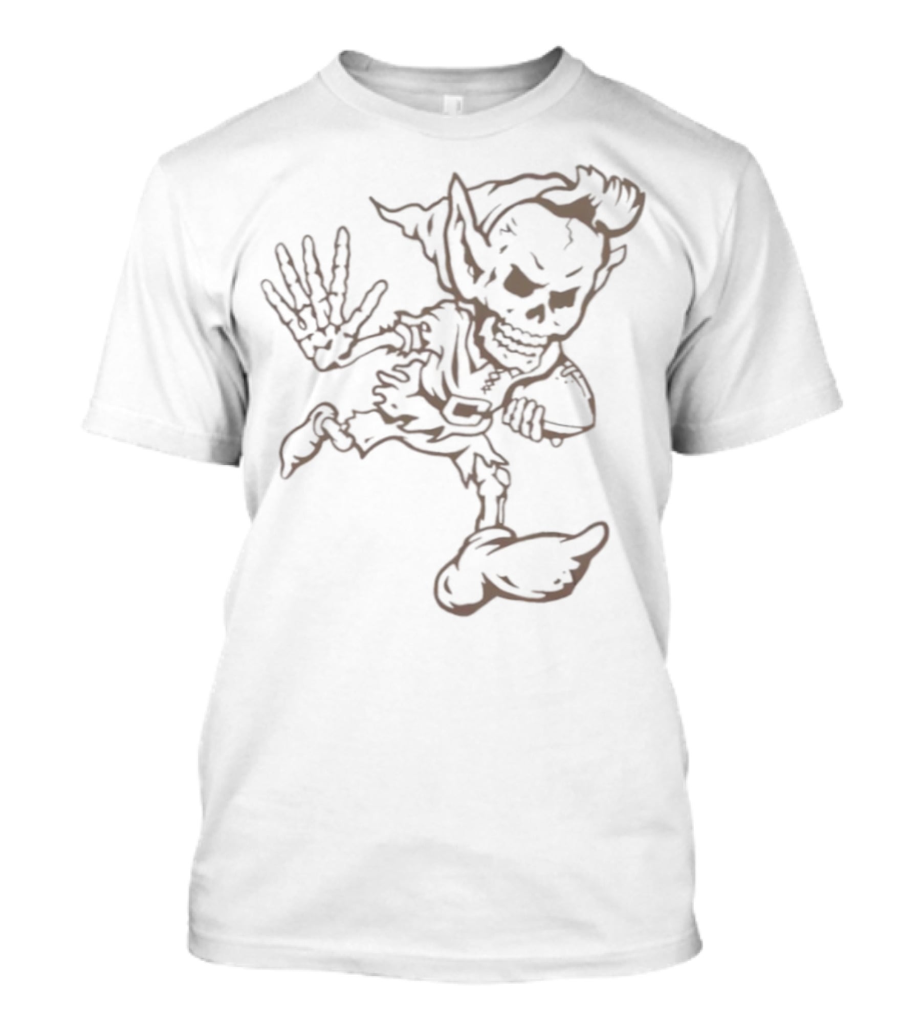 Cleveland Football Brownie Skeleton Illustration T-Shirt
