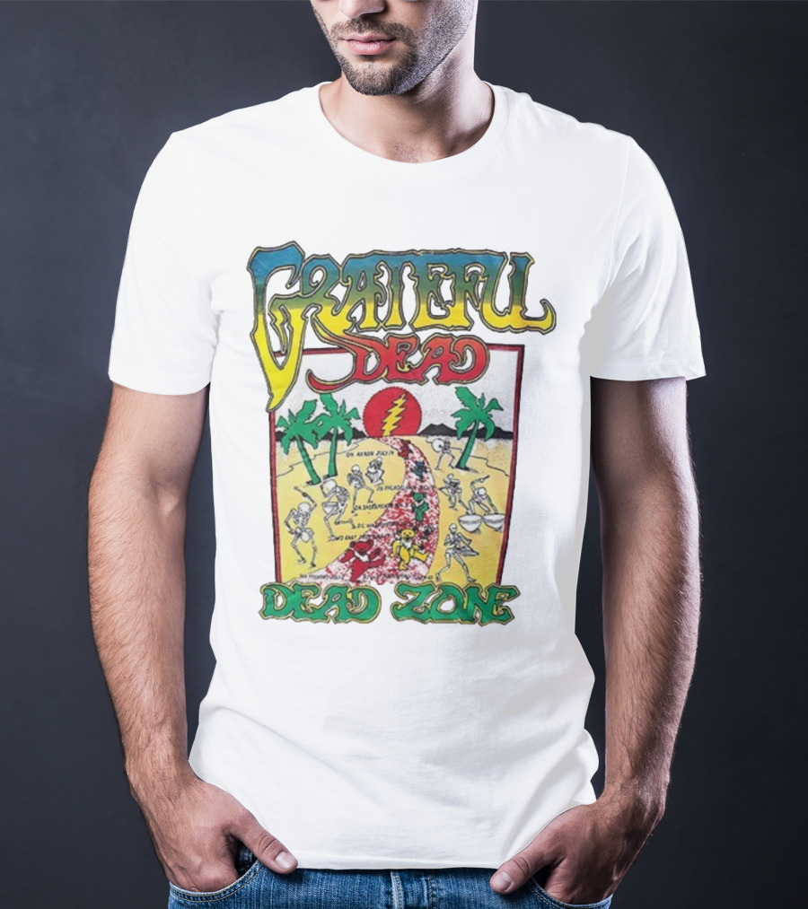 Grateful Dead Skeleton Dead Zone With Desert Scene And Dates T-Shirt