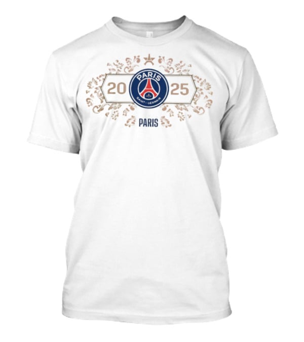 Paris Saint-Germain 2025 Champions D’Europe Team Iconic Season T-Shirt