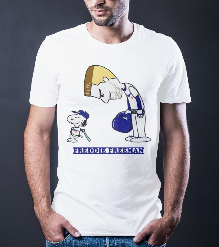 Peanuts Snoopy Freddie Freeman Los Angeles Dodgers MLB Baseball 2025 T-Shirt