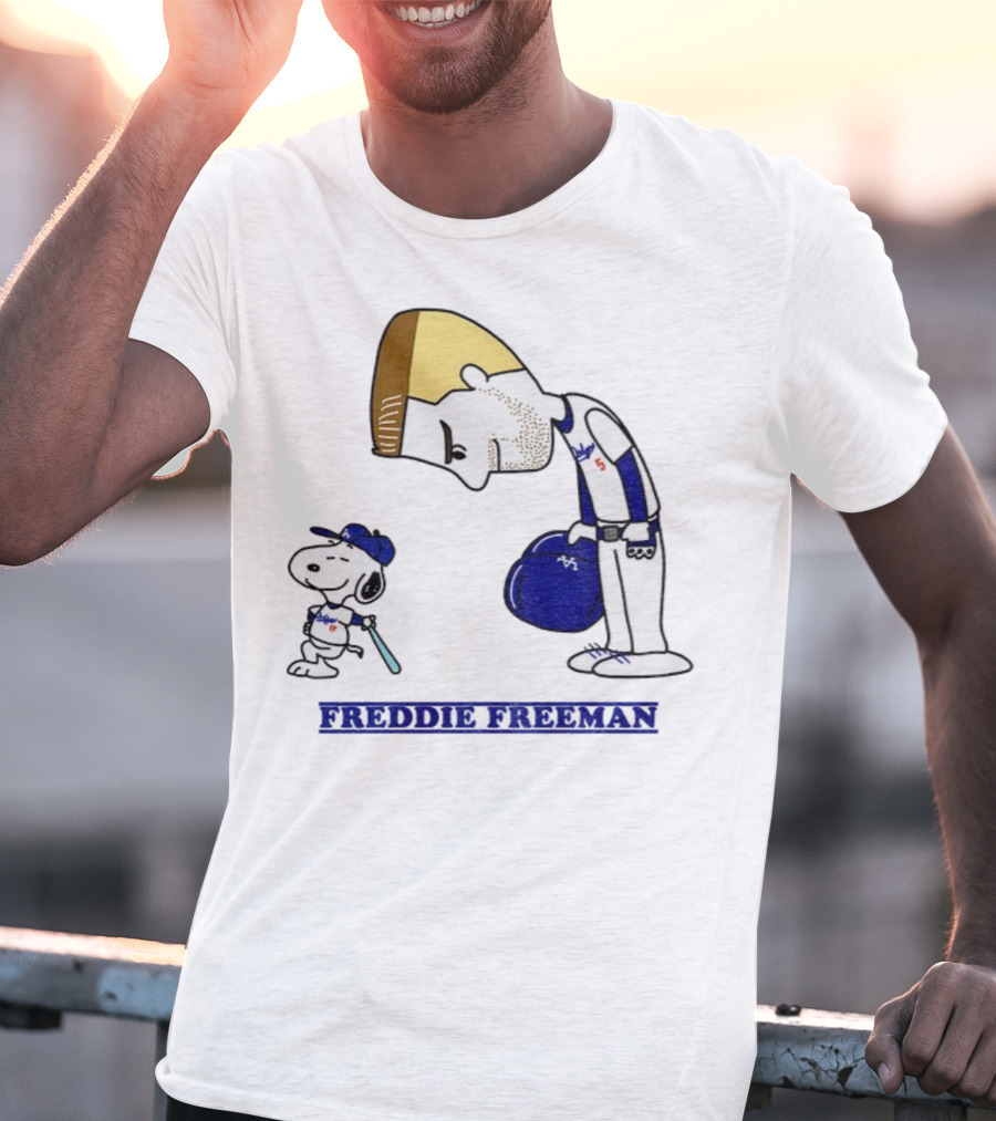 Peanuts Snoopy Freddie Freeman Los Angeles Dodgers MLB Baseball 2025 T-Shirt