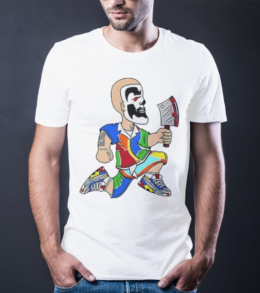 Shaggy Hatchetman Cartoon Insane Clown Posse Juggalo Colorful Style T-Shirt