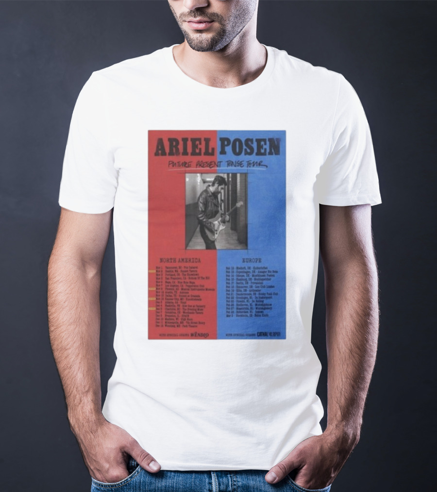 Ariel Posen Future Present Tense Tour North America Europe 2025 2026 Special Guests Wendigo Cathal Murphy T-Shirt