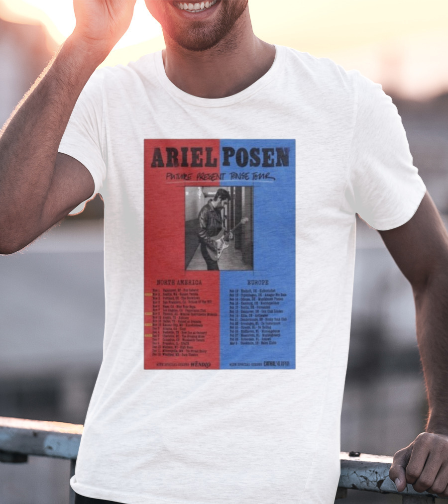 Ariel Posen Future Present Tense Tour North America Europe 2025 2026 Special Guests Wendigo Cathal Murphy T-Shirt