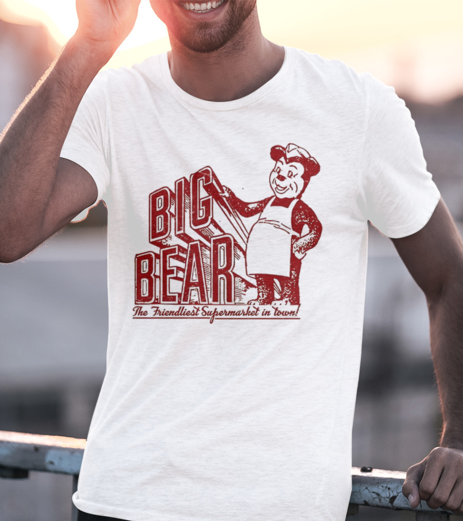 Big Bear The Friendliest Supermarket In The Town San Diego Retro Chef Logo T-Shirt