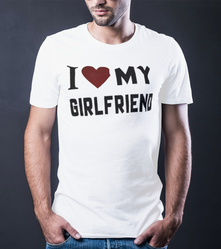 I Love My Girlfriend Heart Red T-Shirt