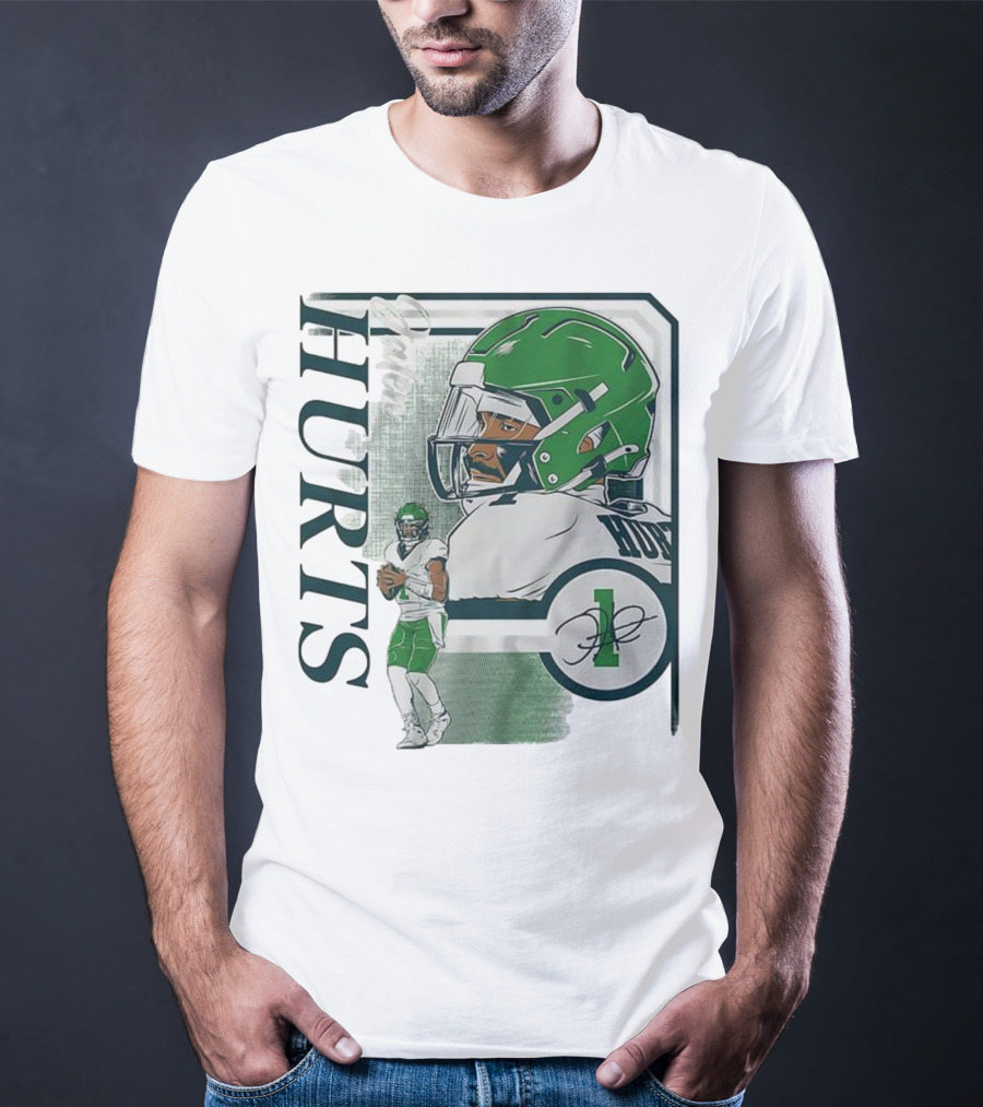 Jalen Hurts Philadelphia Eagles Football Collage Frame Signature HURTS 1 T-Shirt