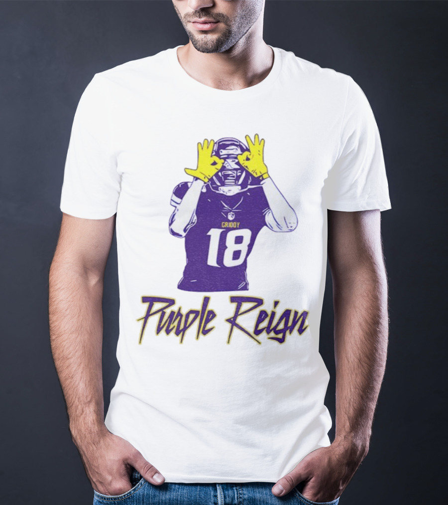 Justin Jefferson Griddy Purple Reign Minnesota Vikings Football 18 T-Shirt