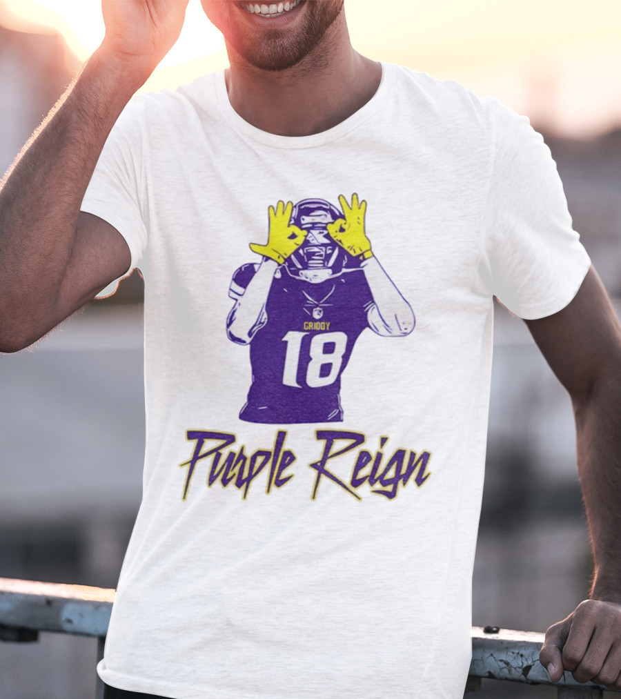 Justin Jefferson Griddy Purple Reign Minnesota Vikings Football 18 T-Shirt