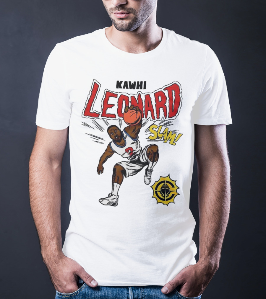 Kawhi Leonard Clippers Slam Comic Book Style Dunk Action T-Shirt