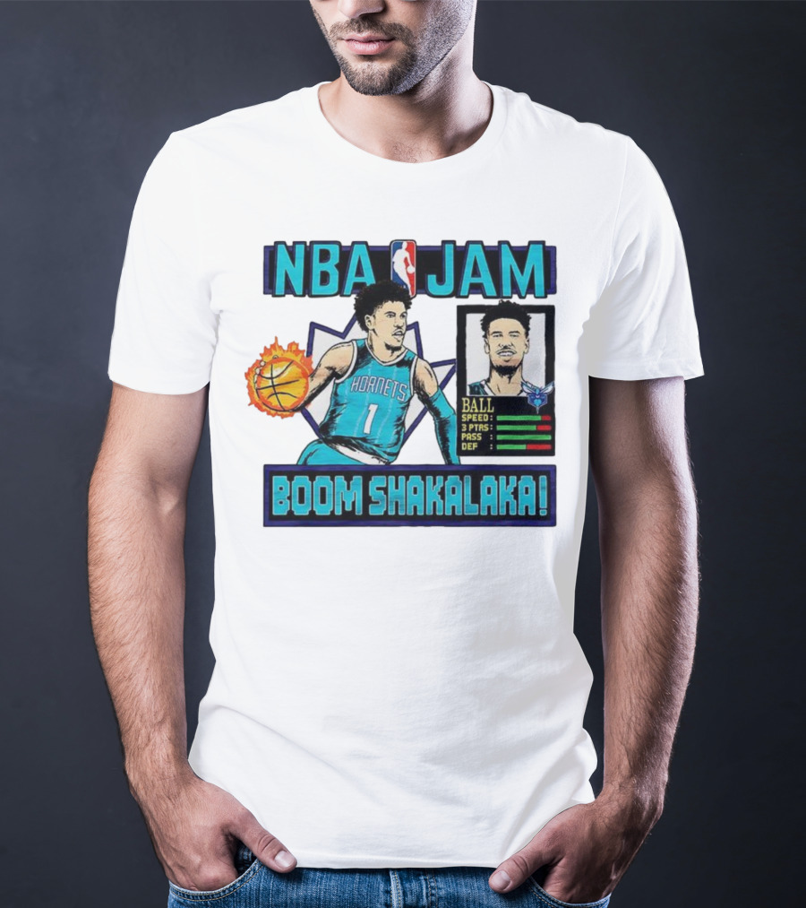 NBA Jam LaMelo Ball Charlotte Hornets Boom Shakalaka Classic Video Game T-Shirt