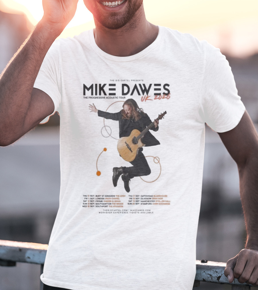 Mike Dawes UK Tour 2026 Progressive Acoustic Experience T-Shirt