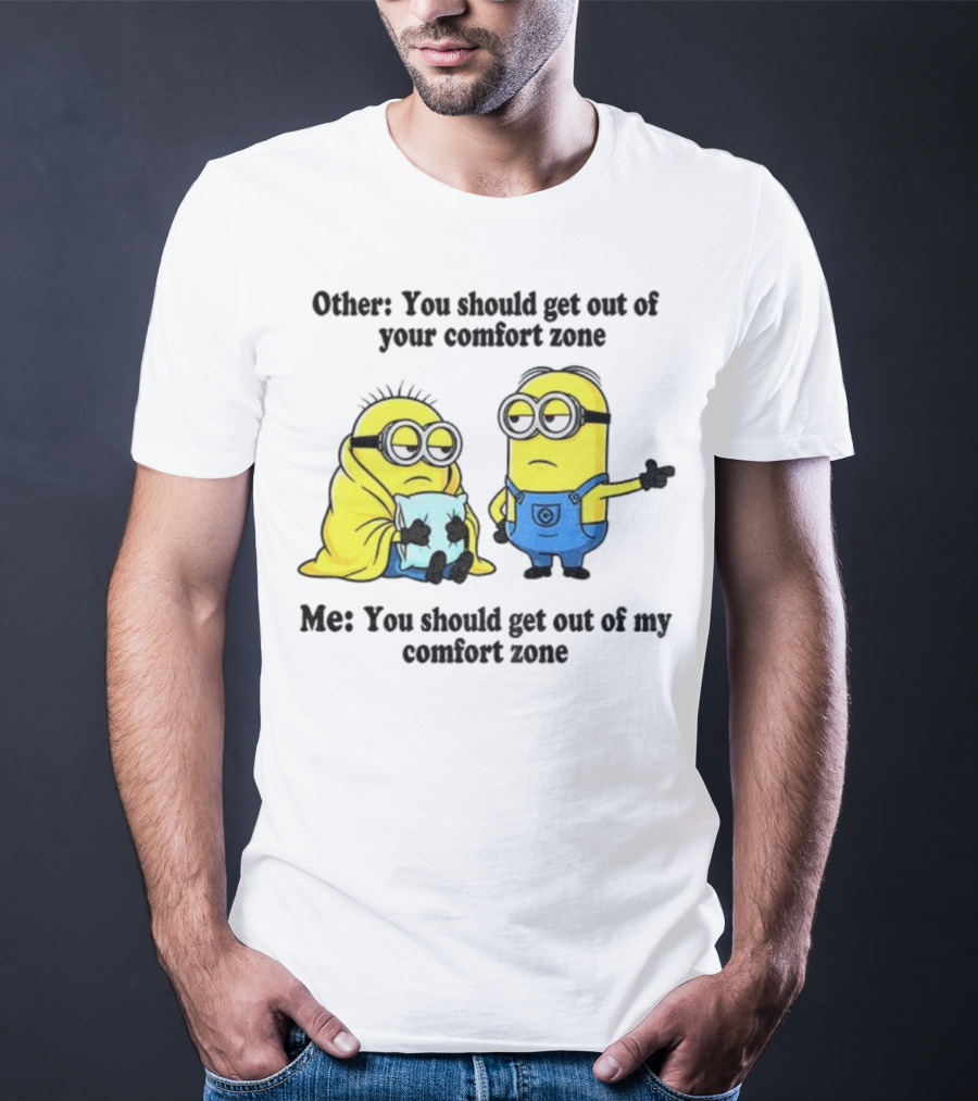 Minion Comfort Zone Quote With Blanket And Pajamas T-Shirt