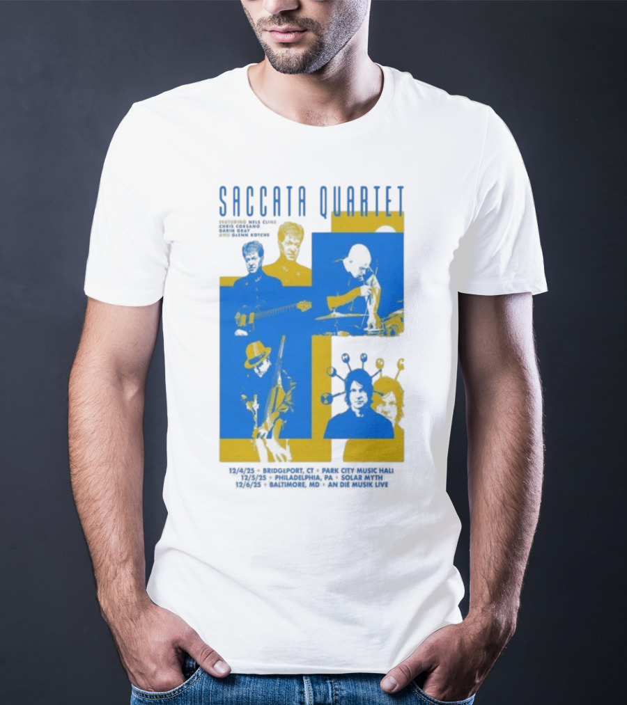 Saccata Quartet Tour December 2025 European Jazz Fusion Concert Dates T-Shirt