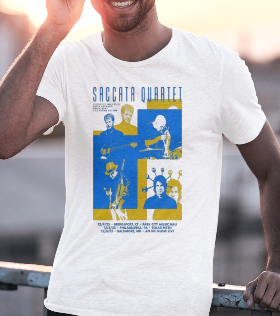 Saccata Quartet Tour December 2025 European Jazz Fusion Concert Dates T-Shirt