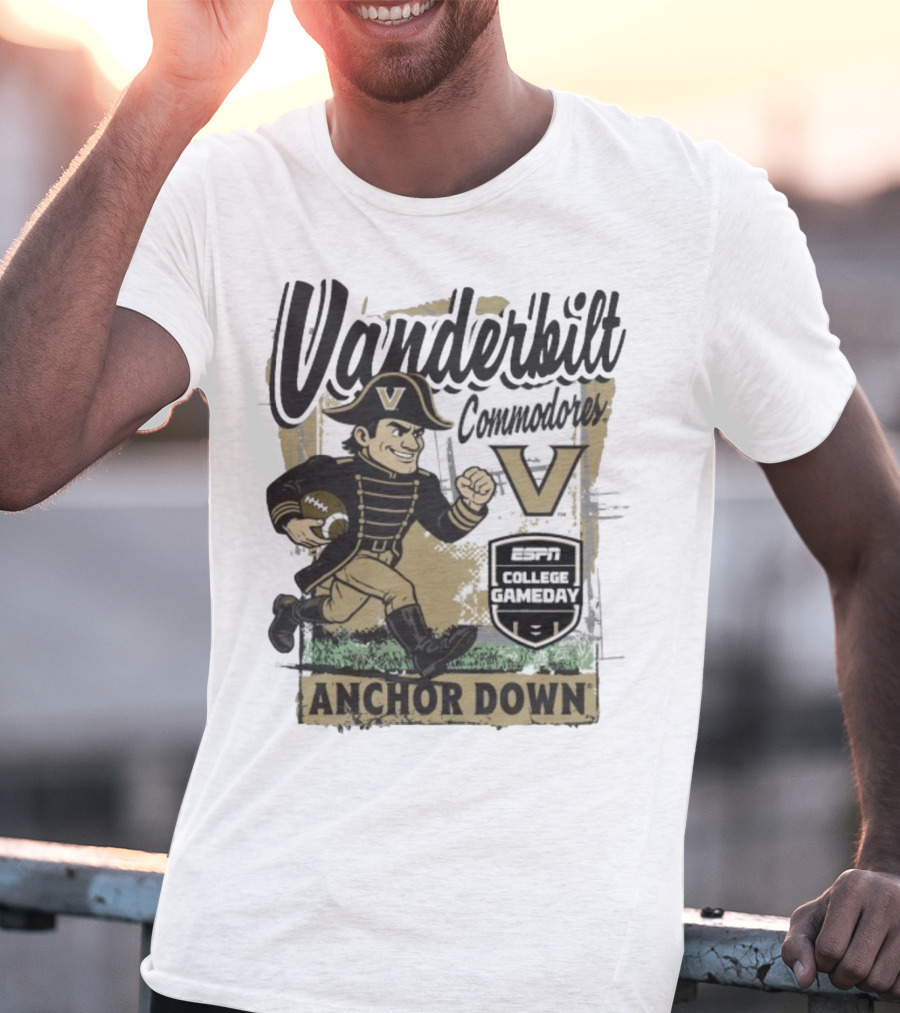 Vanderbilt Commodores Anchor Down ESPN College Gameday 2025 Mascot T-Shirt