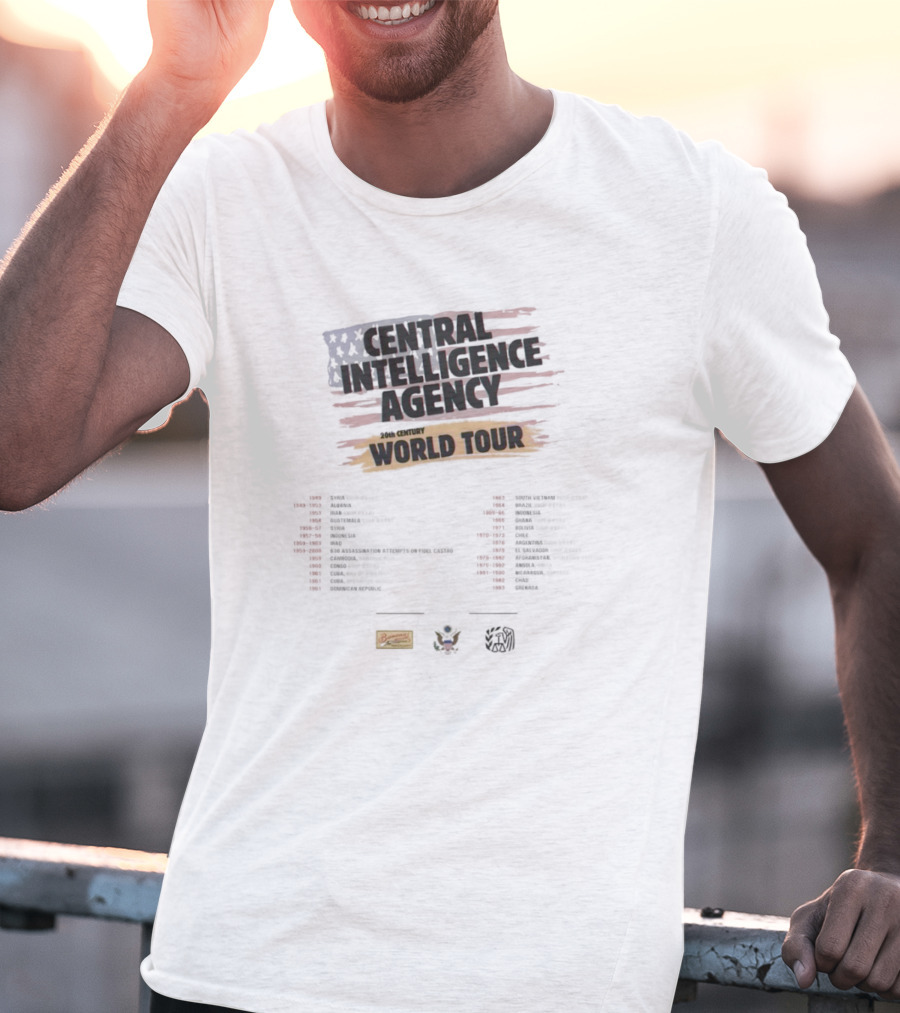 Central Intelligence Agency World Tour Locations Antifa Influence Analysis T-Shirt