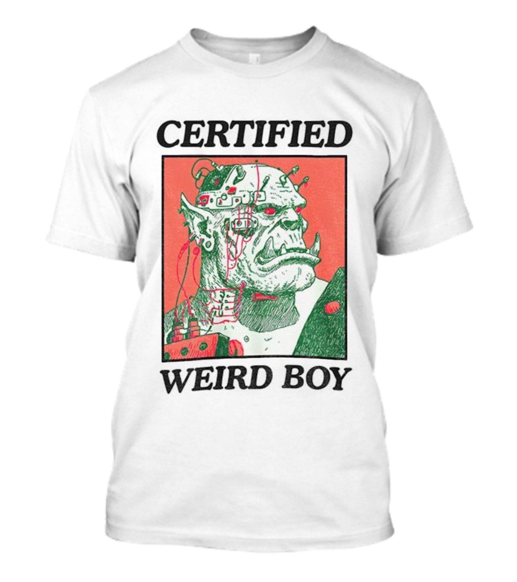 Certified Weirdboy Goblins Greenskins Orc Cyberpunk Art T-Shirt