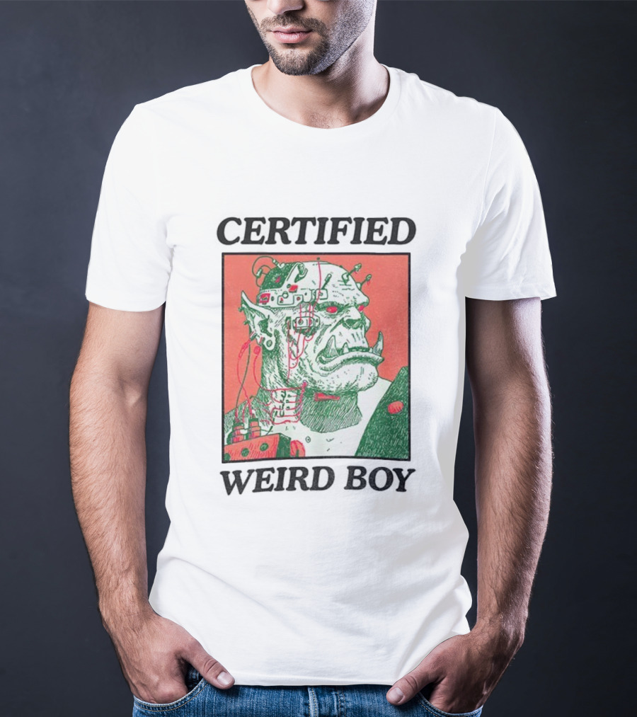 Certified Weirdboy Goblins Greenskins Orc Cyberpunk Art T-Shirt
