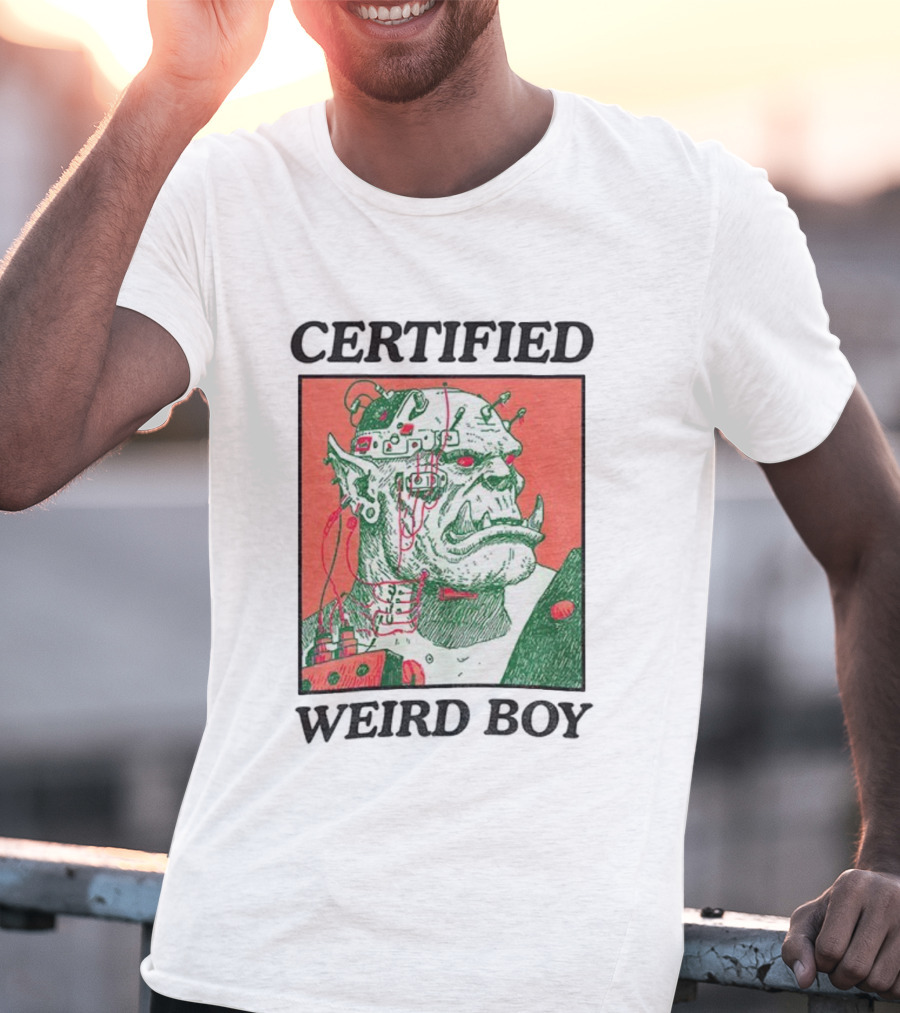 Certified Weirdboy Goblins Greenskins Orc Cyberpunk Art T-Shirt