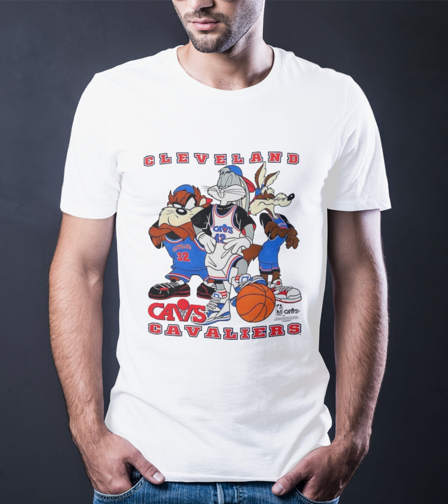 Cleveland Cavaliers NBA Cavs Looney Tunes Characters Bugs Bunny Taz Wile E. Coyote T-Shirt