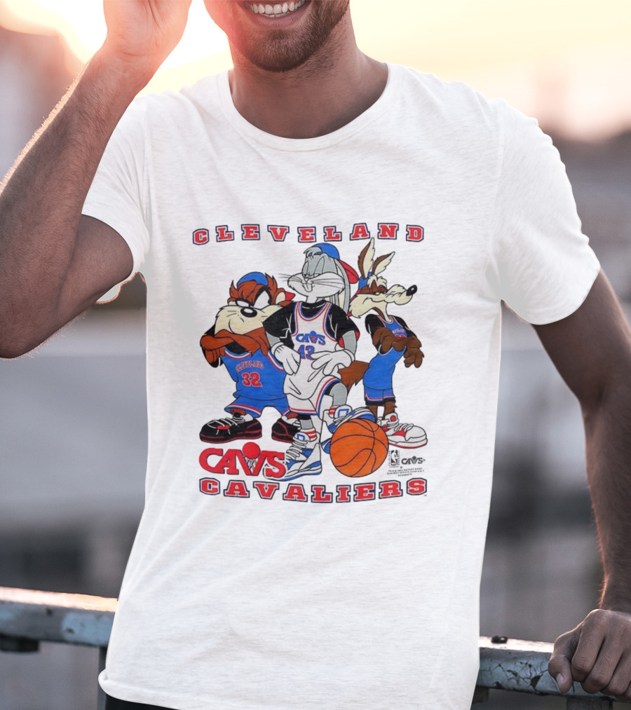 Cleveland Cavaliers NBA Cavs Looney Tunes Characters Bugs Bunny Taz Wile E. Coyote T-Shirt
