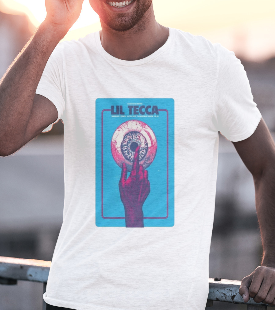 Lil Tecca Live At The Warfield Theatre San Francisco Oct 21 2025 Hand Eye Iconography T-Shirt