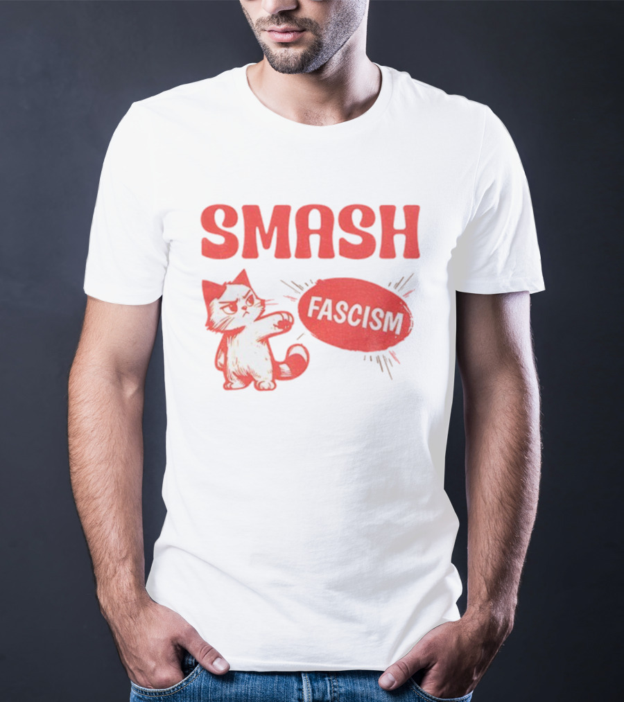 Smash Fascism Feminist Cat Paw Punch Activist Protest T-Shirt
