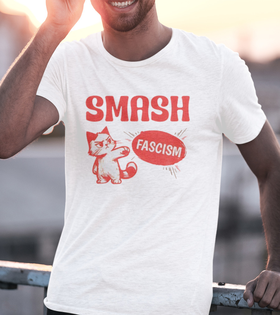 Smash Fascism Feminist Cat Paw Punch Activist Protest T-Shirt