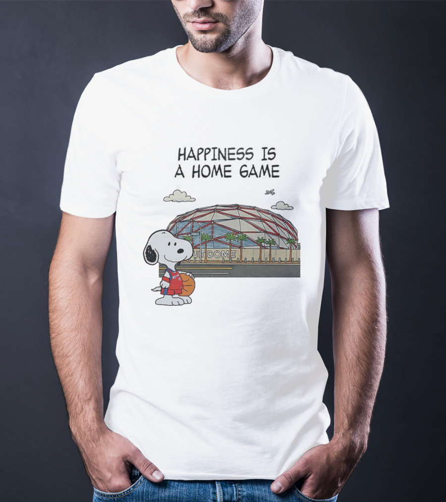 Snoopy Peanuts Happiness Is A Home Game Stadium Dome Basketball T-Shirt