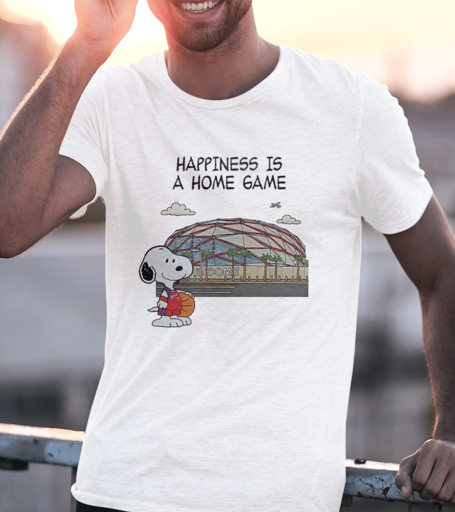 Snoopy Peanuts Happiness Is A Home Game Stadium Dome Basketball T-Shirt