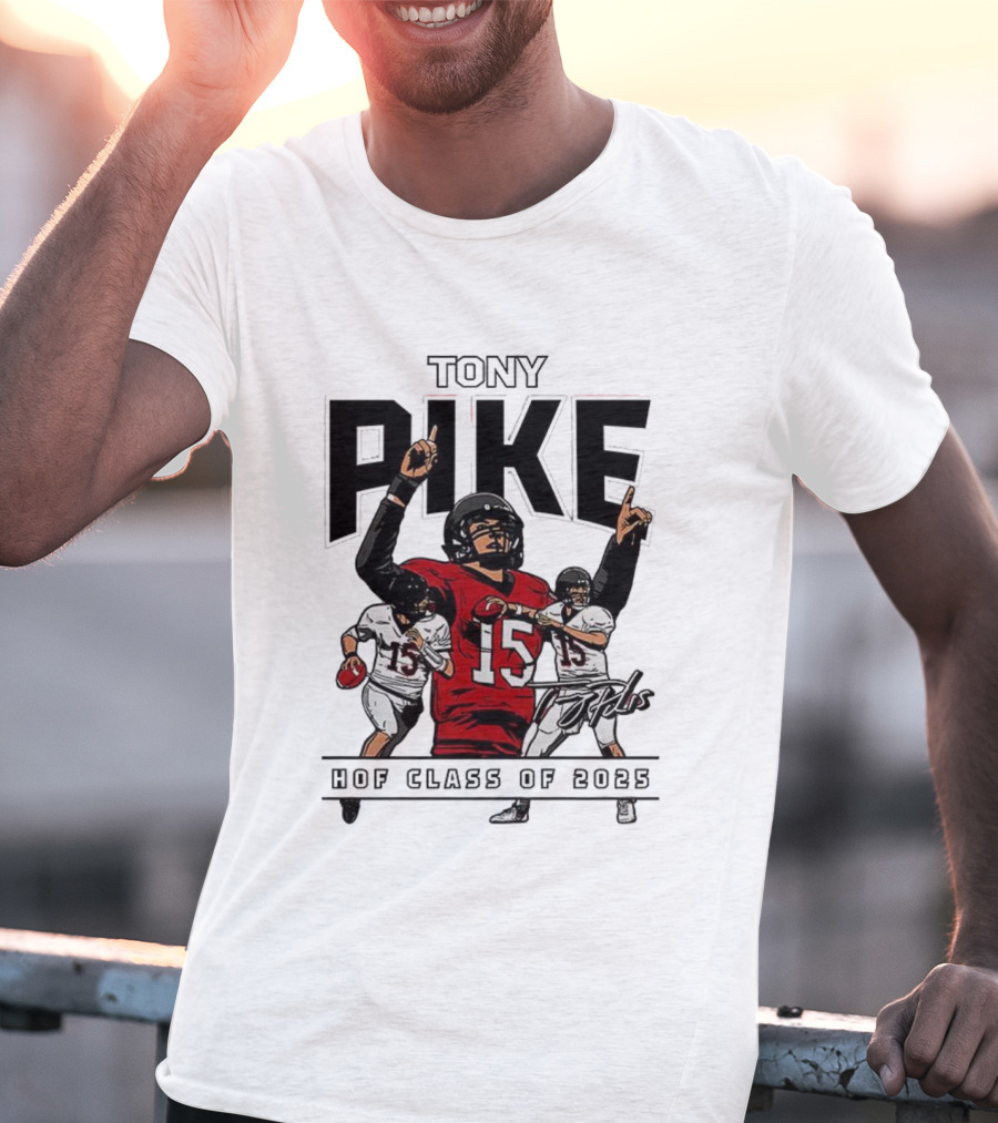 Tony Pike HOF Class Of 2025 Signature 15 Football Tribute T-Shirt