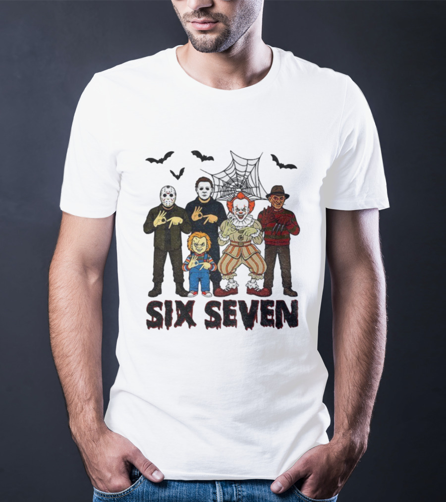 Six Seven Halloween Movie Villains Spooky Season T-Shirt