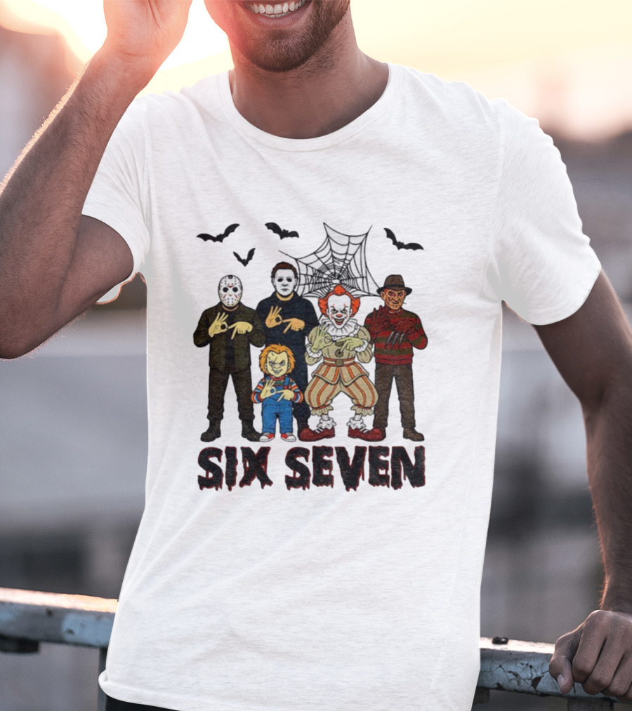 Six Seven Halloween Movie Villains Spooky Season T-Shirt