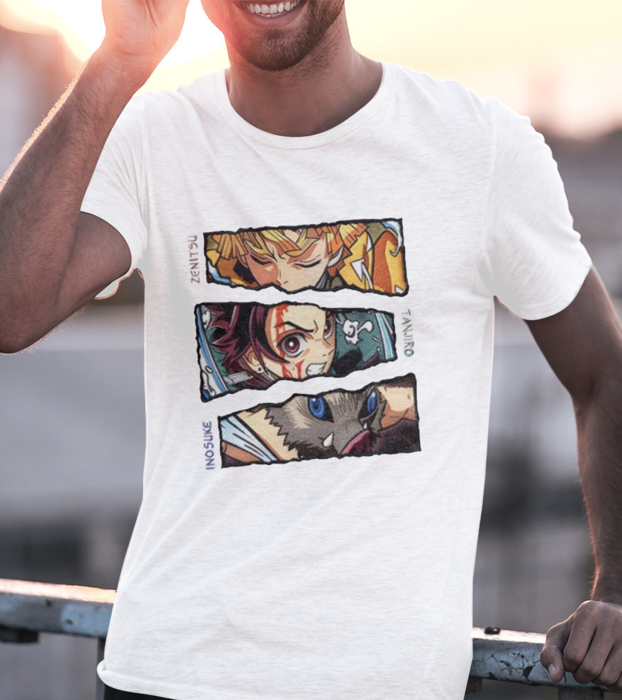 Demon Slayer Anime 2025 Tanjiro Zenitsu Inosuke Characters T-Shirt