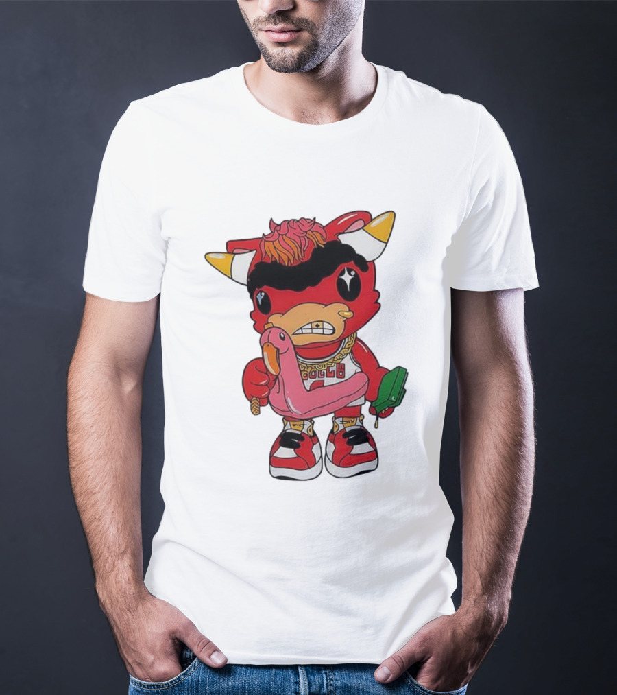 Benny The Bull Lil Benny 2025 Mascot Graphic Bulls Basketball Cartoon T-Shirt