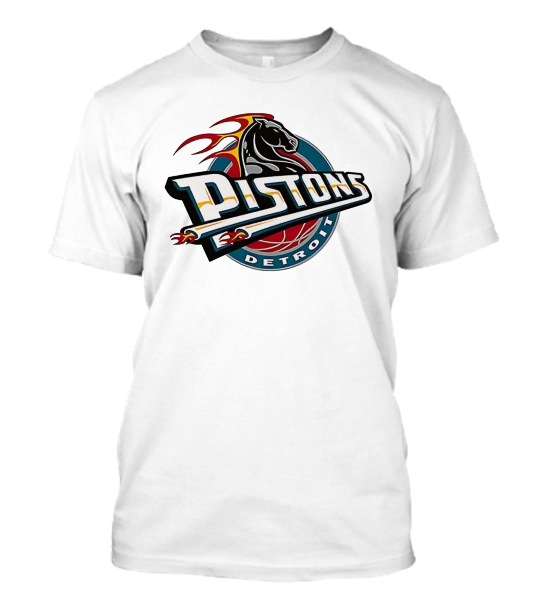 Detroit Pistons Retro Fire Horse Emblem T-Shirt