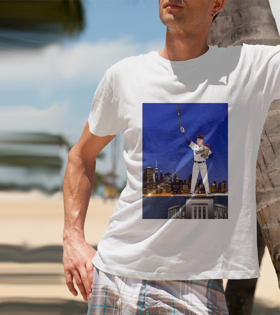 Freddie Freeman Dodgers Statue Of Liberty New York Skyline 2024 MVP T-Shirt